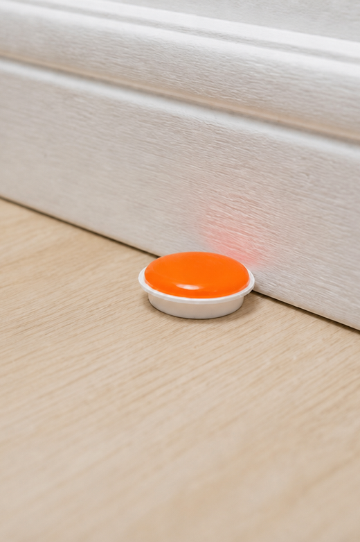 Spotless baseboard with a bait station in place
